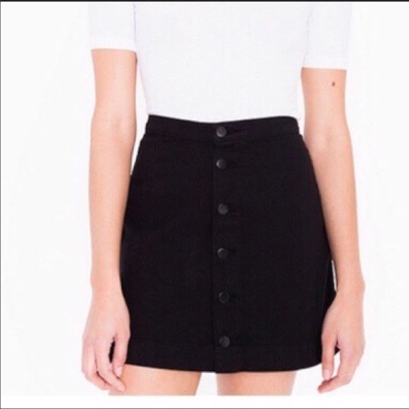 SOLD. AA black denim mini skirt - Picture 4 of 4